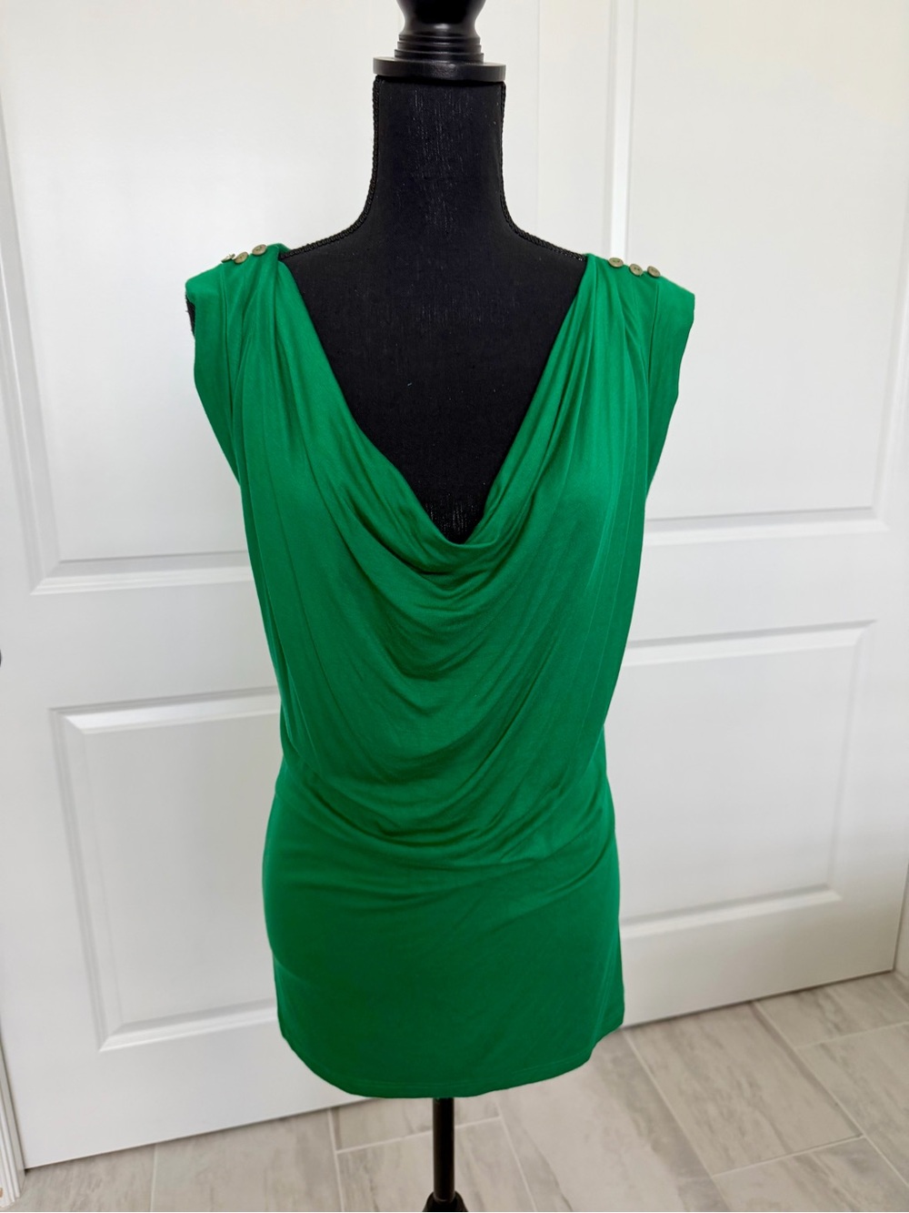 bobeau Emerald Green Cowl Neck Mini Dress